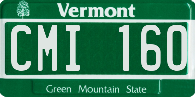 VT license plate CMI160
