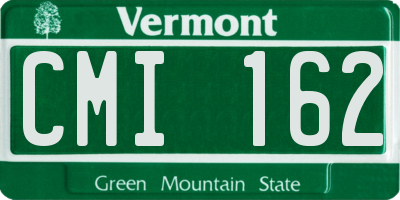 VT license plate CMI162