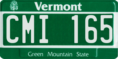 VT license plate CMI165
