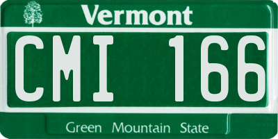VT license plate CMI166