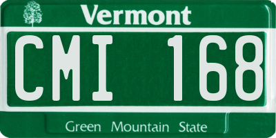VT license plate CMI168