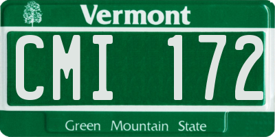 VT license plate CMI172