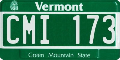 VT license plate CMI173
