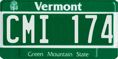 VT license plate CMI174