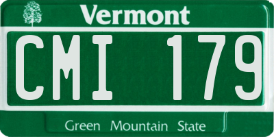 VT license plate CMI179