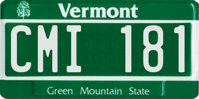 VT license plate CMI181