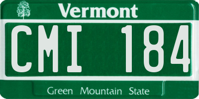 VT license plate CMI184
