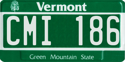 VT license plate CMI186