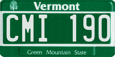 VT license plate CMI190