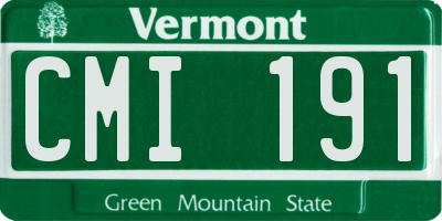 VT license plate CMI191