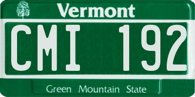 VT license plate CMI192