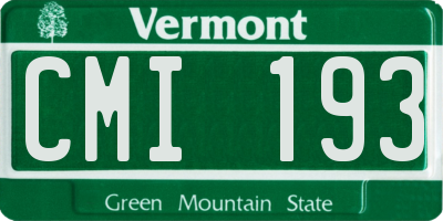 VT license plate CMI193