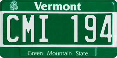 VT license plate CMI194