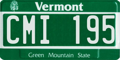 VT license plate CMI195