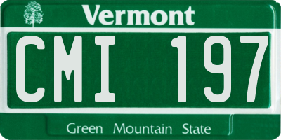 VT license plate CMI197