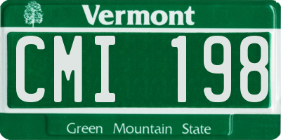 VT license plate CMI198