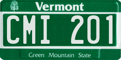 VT license plate CMI201