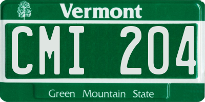 VT license plate CMI204