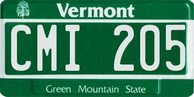 VT license plate CMI205