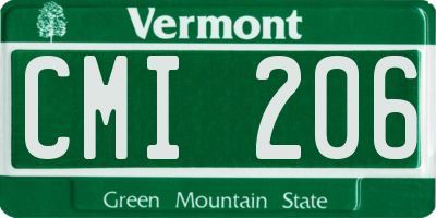 VT license plate CMI206