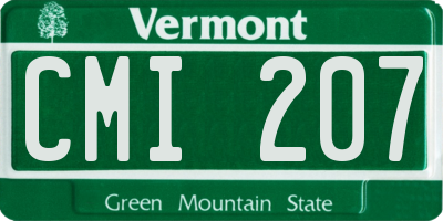 VT license plate CMI207