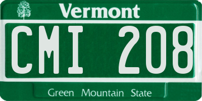 VT license plate CMI208