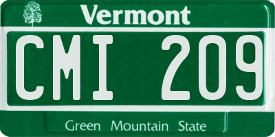 VT license plate CMI209