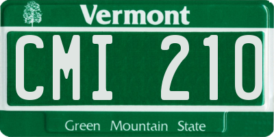 VT license plate CMI210