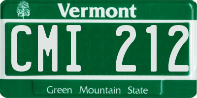 VT license plate CMI212
