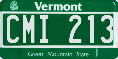 VT license plate CMI213