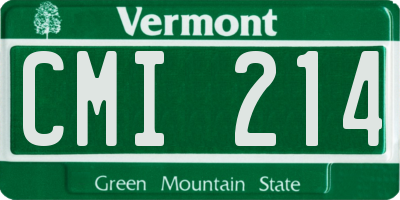VT license plate CMI214