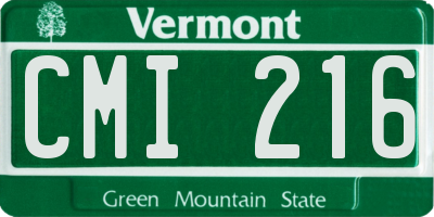 VT license plate CMI216