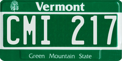 VT license plate CMI217