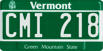 VT license plate CMI218