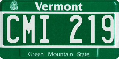 VT license plate CMI219