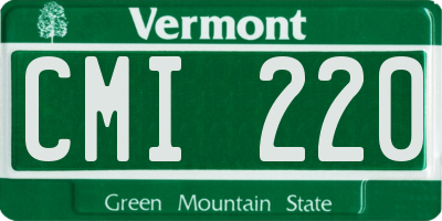 VT license plate CMI220