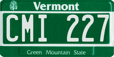 VT license plate CMI227