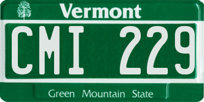 VT license plate CMI229