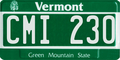 VT license plate CMI230