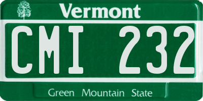 VT license plate CMI232