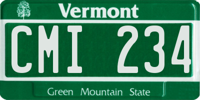 VT license plate CMI234