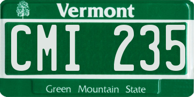 VT license plate CMI235