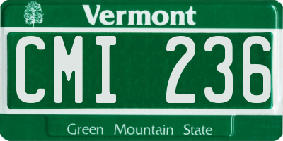 VT license plate CMI236