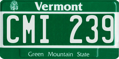 VT license plate CMI239