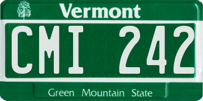 VT license plate CMI242