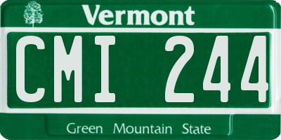 VT license plate CMI244