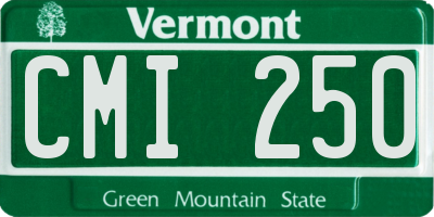 VT license plate CMI250