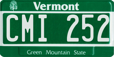 VT license plate CMI252