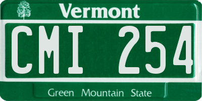 VT license plate CMI254