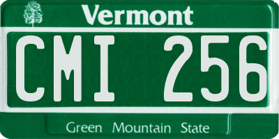 VT license plate CMI256